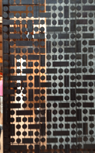 a close up of a building